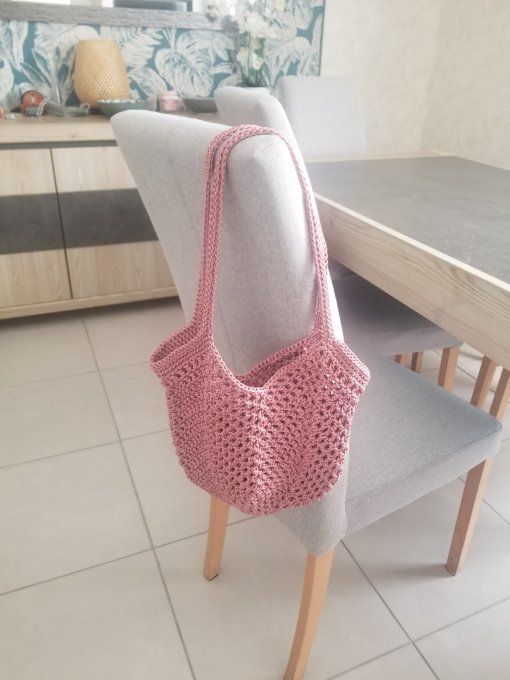Sac au crochet VIEUX ROSE