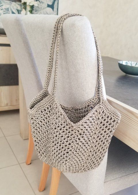 Sac au crochet GRIS / BEIGE chiné