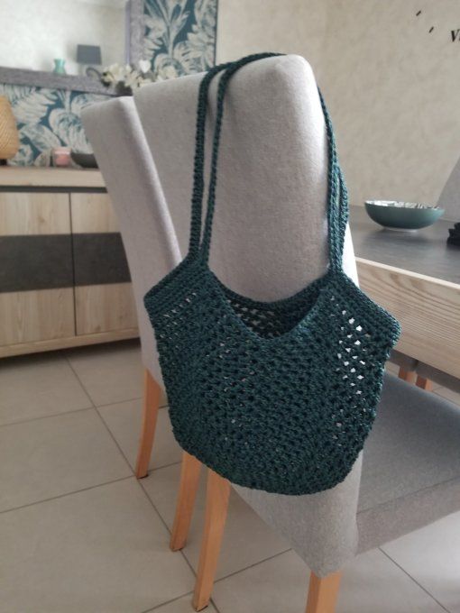 Sac au crochet VERT / BLEU