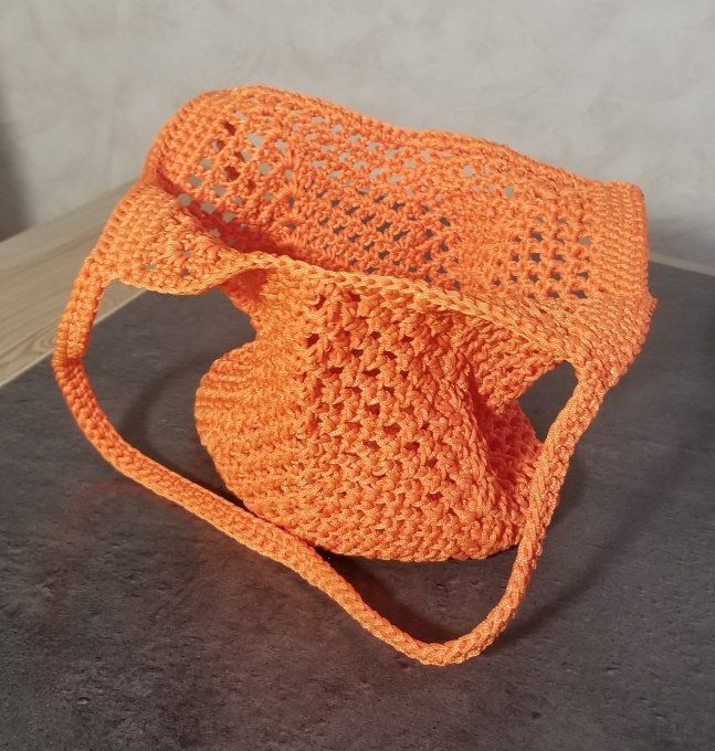 Sac filet au crochet ORANGE