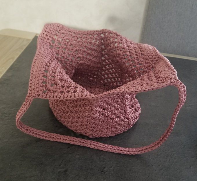 Sac au crochet VIEUX ROSE