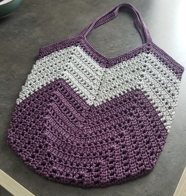 Sac PRUNE / GRIS Fait Main