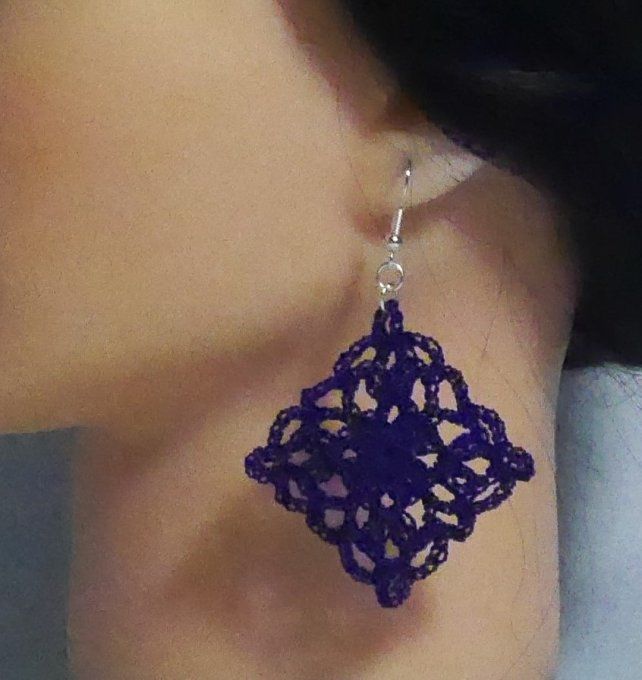 Boucles d'oreilles VIOLET au crochet