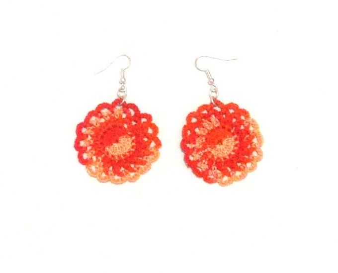 Boucles d'oreilles ORANGE au crochet