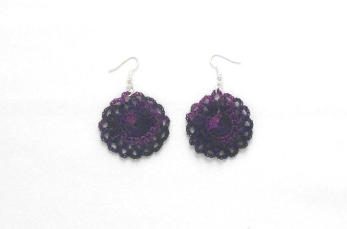 Boucles d'oreilles VIOLET au crochet