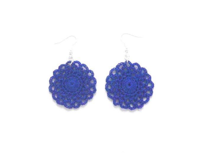 Boucles d'oreilles BLEU ROI au crochet