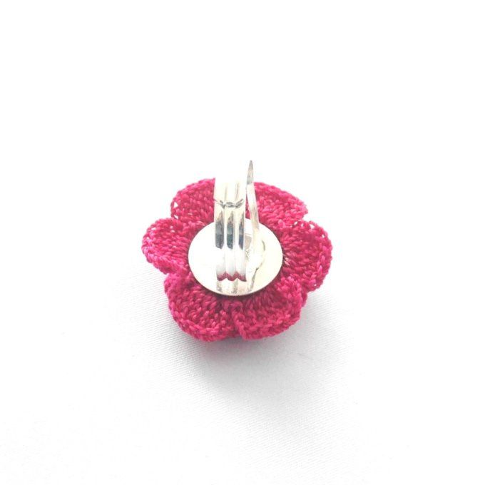 Bague réglable FUCHSIA au crochet