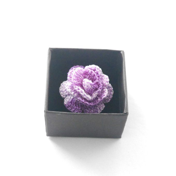 Bague réglable MAUVE au crochet