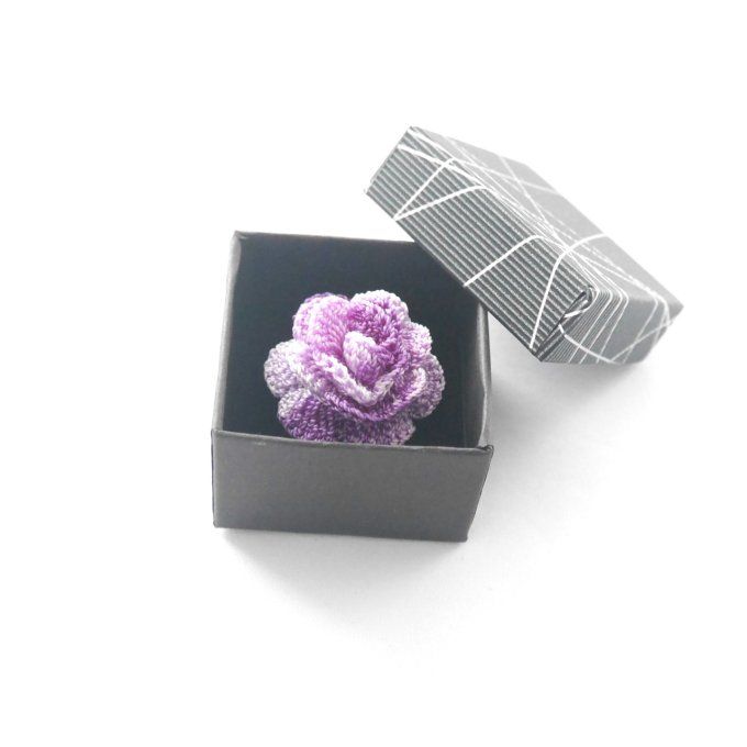 Bague réglable MAUVE au crochet