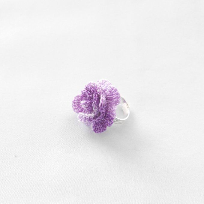 Bague réglable MAUVE au crochet