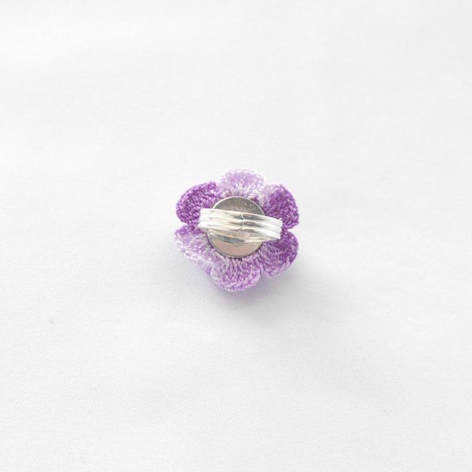 Bague réglable MAUVE au crochet