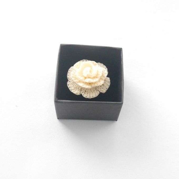 Bague réglable IVOIRE au crochet
