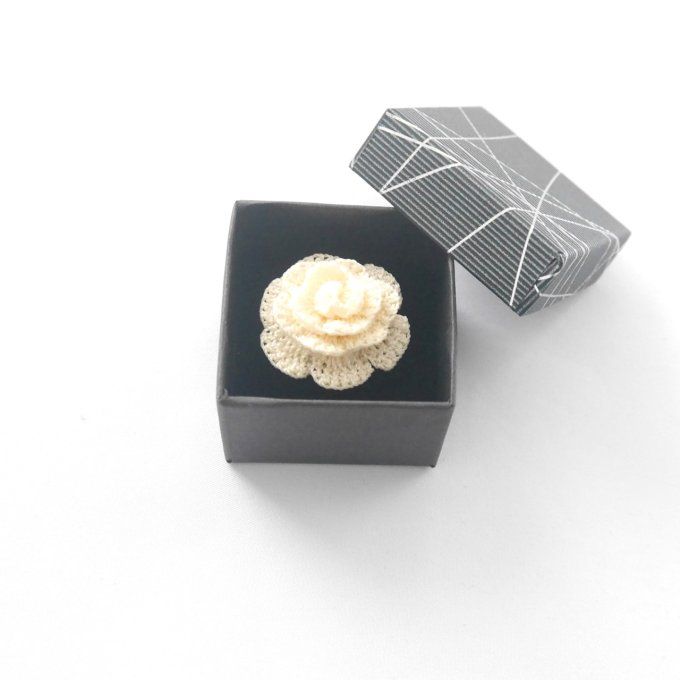 Bague réglable IVOIRE au crochet