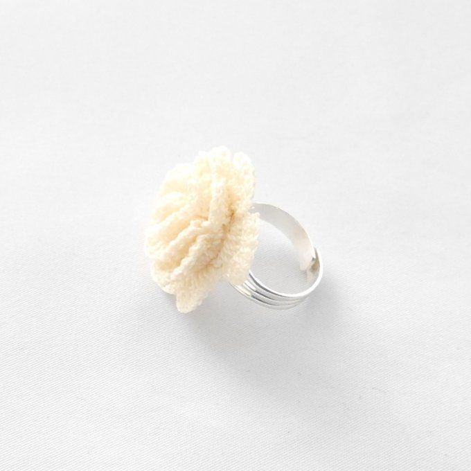 Bague réglable IVOIRE au crochet