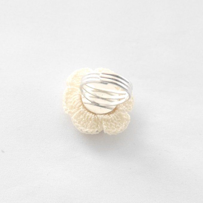 Bague réglable IVOIRE au crochet