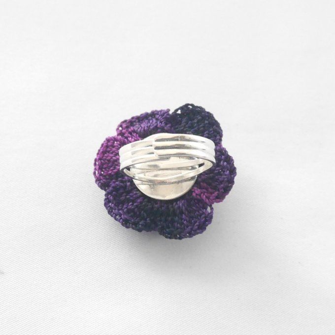 Bague réglable VIOLET  au crochet
