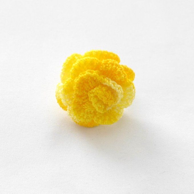 Bague réglable JAUNE au crochet