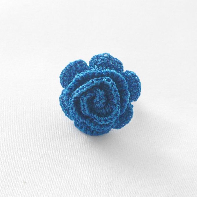 Bague réglable BLEU pétrole au crochet