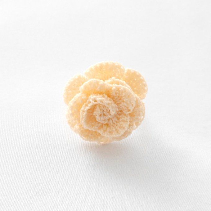 Bague réglable  ROSE nude  au crochet