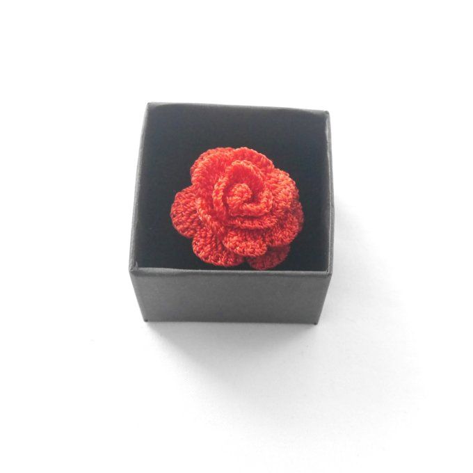 Bague réglable ROUGE au crochet