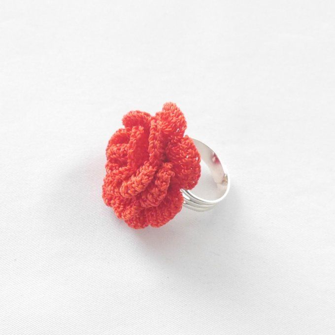 Bague réglable ROUGE au crochet