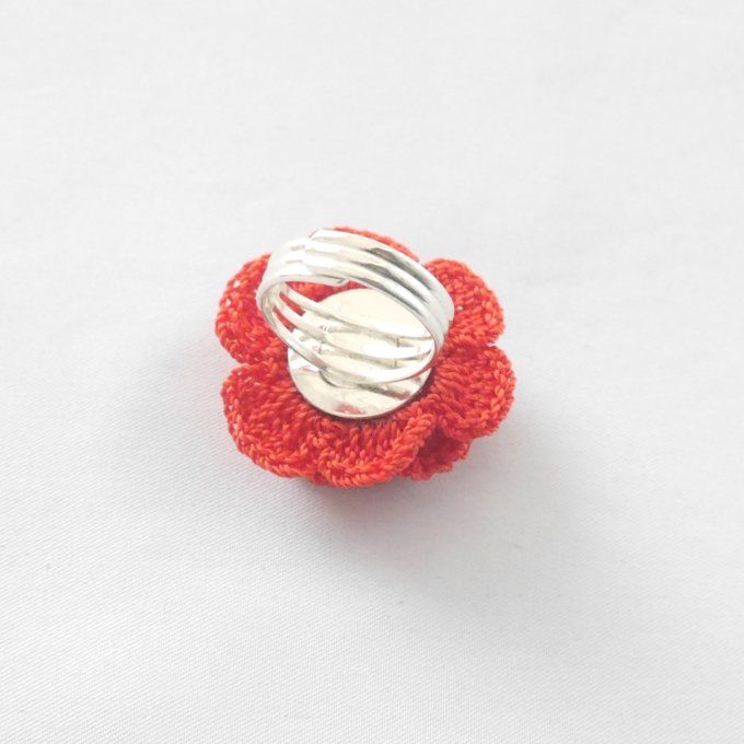Bague réglable ROUGE au crochet