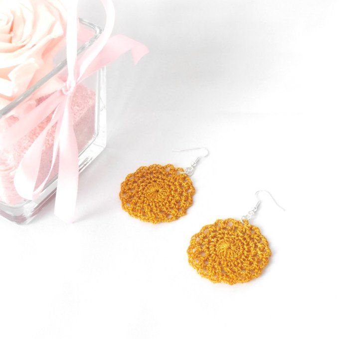 Boucles d'oreilles OCRE au crochet