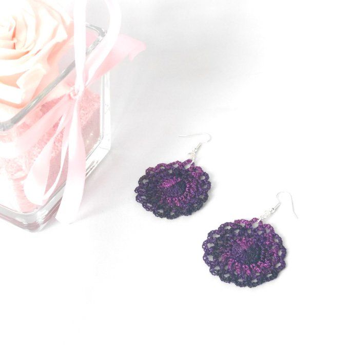 Boucles d'oreilles VIOLET au crochet
