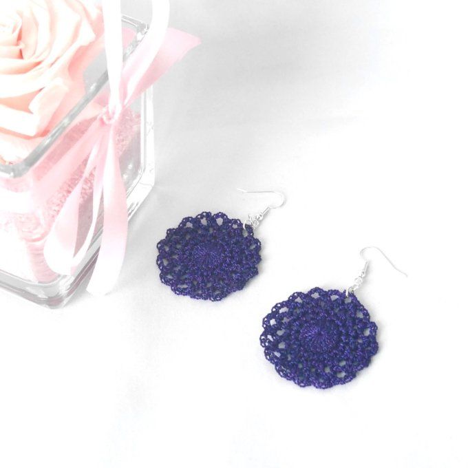 Boucles d'oreilles VIOLET au crochet