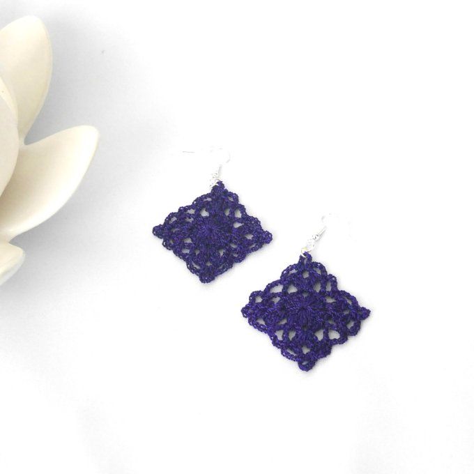Boucles d'oreilles VIOLET au crochet