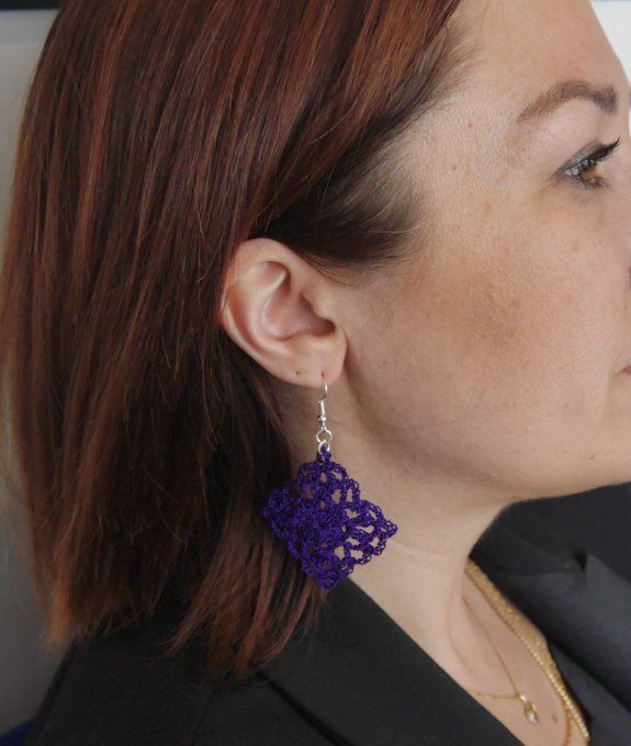 Boucles d'oreilles VIOLET au crochet