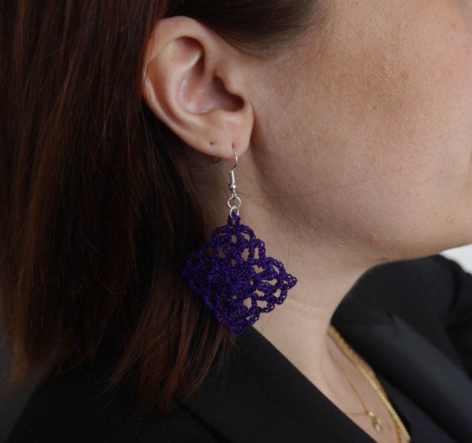 Boucles d'oreilles VIOLET au crochet