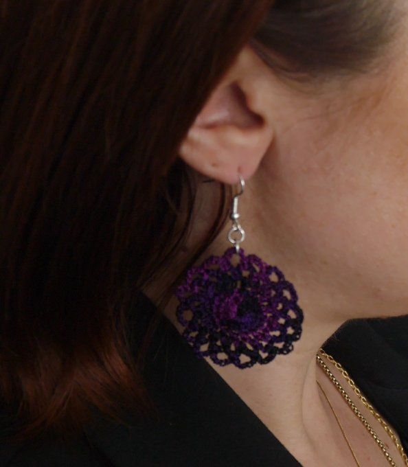 Boucles d'oreilles VIOLET au crochet