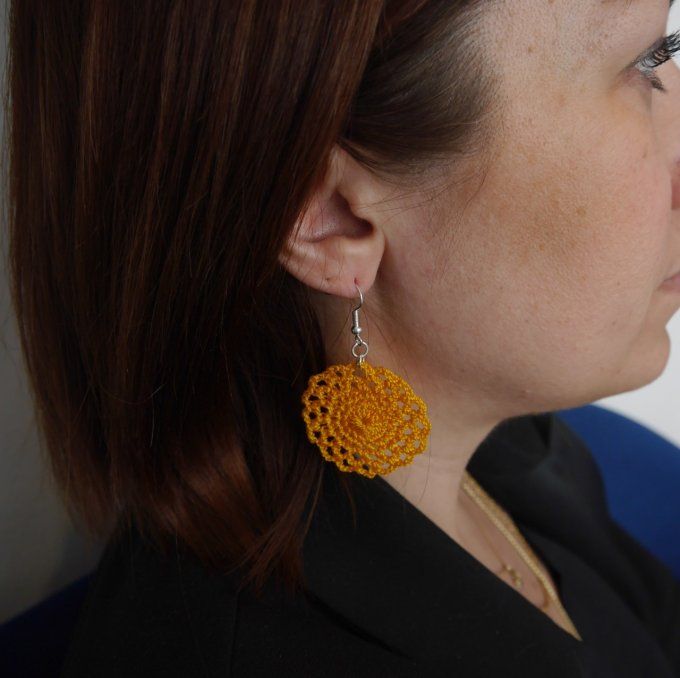 Boucles d'oreilles OCRE au crochet