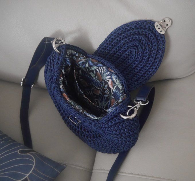 Sac au crochet BLEU MARINE