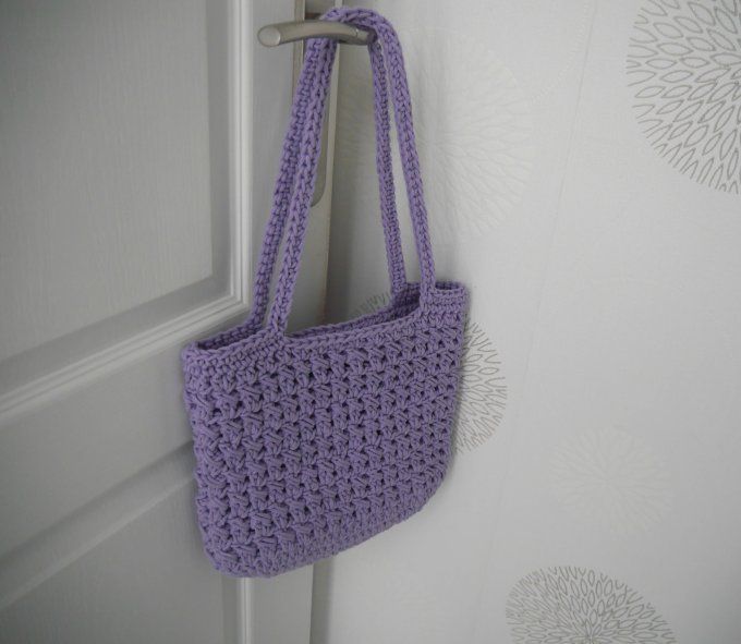 Tote bag au crochet coloris MAUVE (lilas)