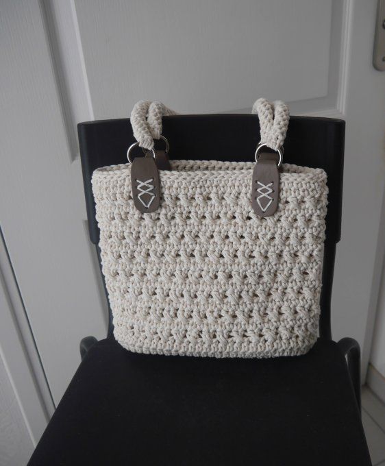 Sac au crochet coloris CRAIE