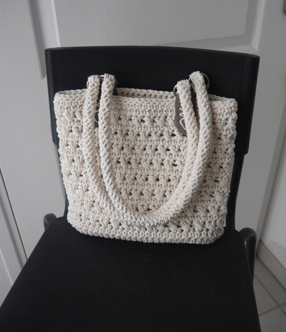 Sac au crochet coloris CRAIE