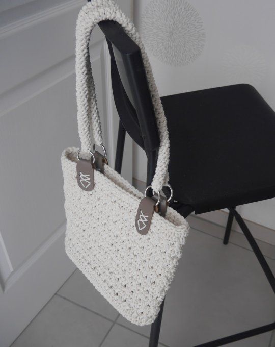 Sac au crochet coloris CRAIE