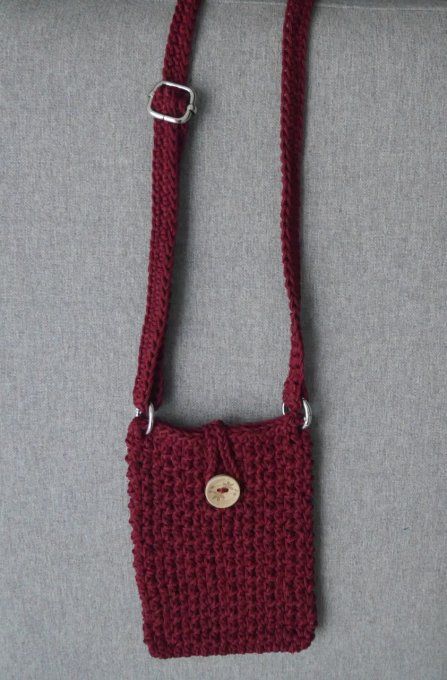 Pochette téléphone BORDEAUX au crochet