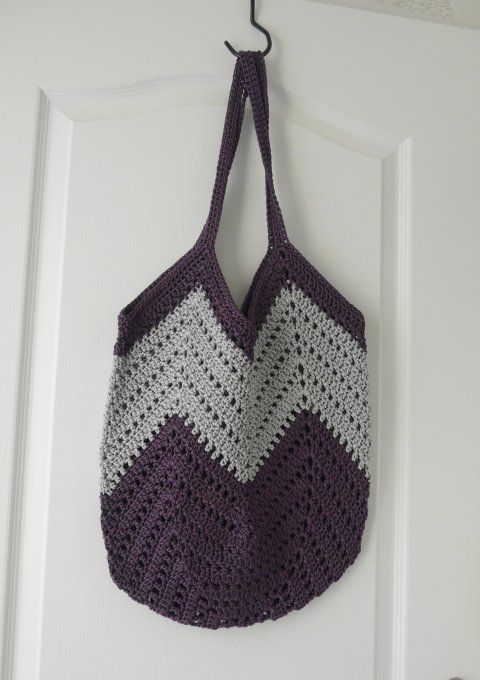 Sac de plage AUBERGINE et GRIS 