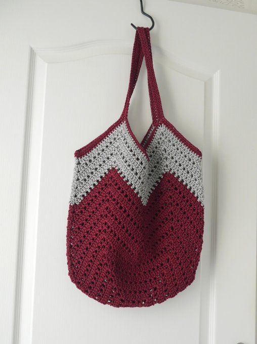 Sac de plage ROUGE et GRIS