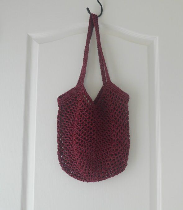 Sac filet au crochet ROUGE