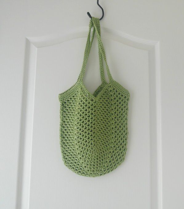 Sac filet au crochet VERT