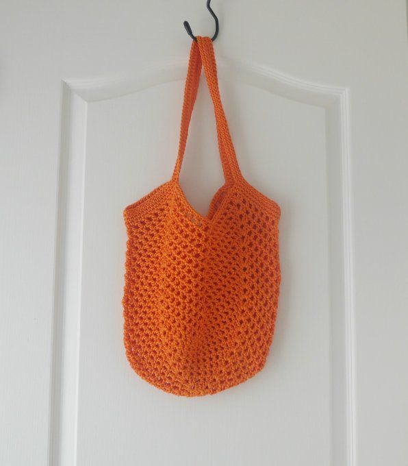 Sac filet au crochet ORANGE